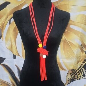 Elegant Red Multi-Color Necklace
